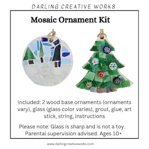 Mosaic Kit, DIY Craft Kit, Christmas Ornament Kit to Make, Mosaic Ornament Kit, Make Your Own Ornament