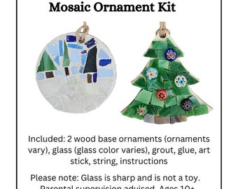 Mosaic Kit, DIY Craft Kit, Christmas Ornament Kit to Make, Mosaic Ornament Kit, Make Your Own Ornament