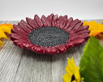 Sunflower Fused Glass Bowl, 6 inch Art Glass Dish, Handmade Decor, Floral Home Accent, Gift for Nature Lover