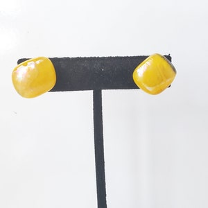 Yellow Glass Earrings, Fused Glass Stud Earrings, Post Earring Set, image 7