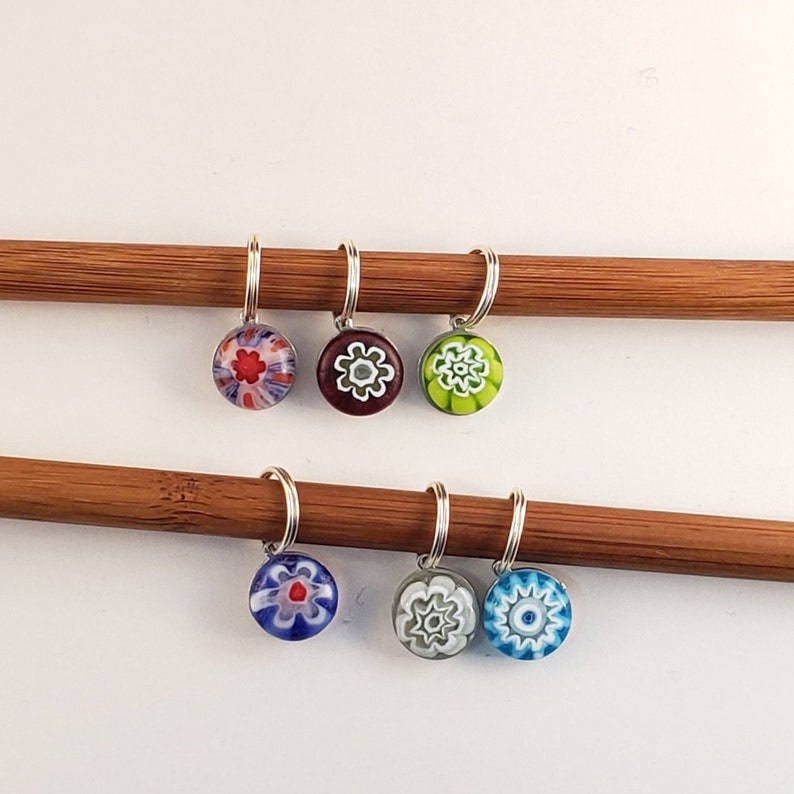 Stitch markers Fused glass markers knit stitch markers image 0