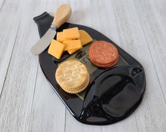 Slumped Recycled Bottle Cheese Tray: Corona Beer Spoon Rest