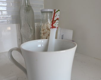 Fused Glass Swizzle Stick: Holiday Drink Stirrer, Coffee Lover Gift