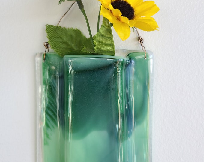 Fused Glass Wall Vase Pocket Vase Wall Pocket Wall Hanging Etsy