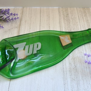 Slumped 7up Bottle: Recycled Glass Spoon Rest, Candle Holder