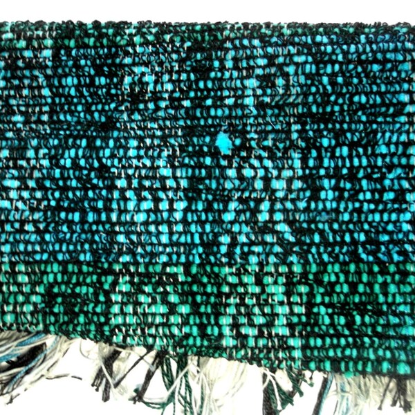 tabel runner - runner van de tabel van de Hand geweven - geweven loper - handgeweven tabel runner - geweven home decor - blauwe en groene geweven loper van de tabel