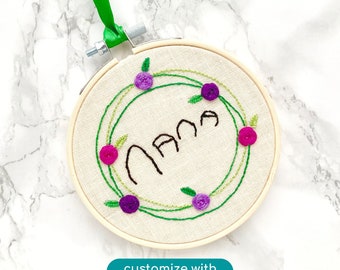 handwriting embroidery hoop, custom handwriting gift, childs handwriting gift for grandma, unique mother's day gift, handwritten gift