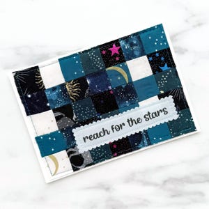 carte atteindre les étoiles, carte de félicitations, carte de remise des diplômes, carte de réussite pour diplômé, carte souvenir pour patchwork cadeau de fin d'année