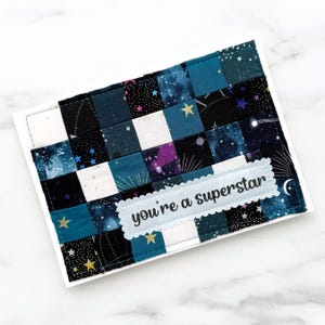 vous êtes une superstar, carte de félicitations, carte de remise des diplômes, carte matelassée pour diplômé, carte de réussite pour étudiant diplômé, thème des étoiles