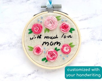 personalised handwriting gift, actual handwriting embroidery, keepsake gift for mom, custom valentines gift for wife, to my soulmate love