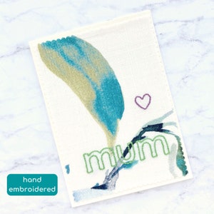 carte pour maman, carte de fête des mères unique, carte d'anniversaire de maman, carte brodée à la main pour maman, carte souvenir pour mère, carte unique en son genre pour maman