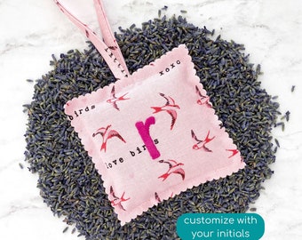 custom lavender sachet, lavender gift for mom, embroidered sachet, unique personalised gift, mothers day gift for mom, aromatherapy gift