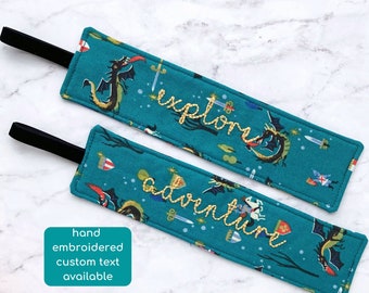 dragon bookmark, personalised bookmark for kids, fantasy bookmark, book lover gift for teacher, custom name bookmark, knights and dragon