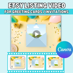 Maqueta de VIDEO DE TARJETA DE FELICITACIÓN - plantilla de video de sobre de tarjeta - maqueta de video animada - invitaciones y tarjetas de felicitación - canva de maqueta editable
