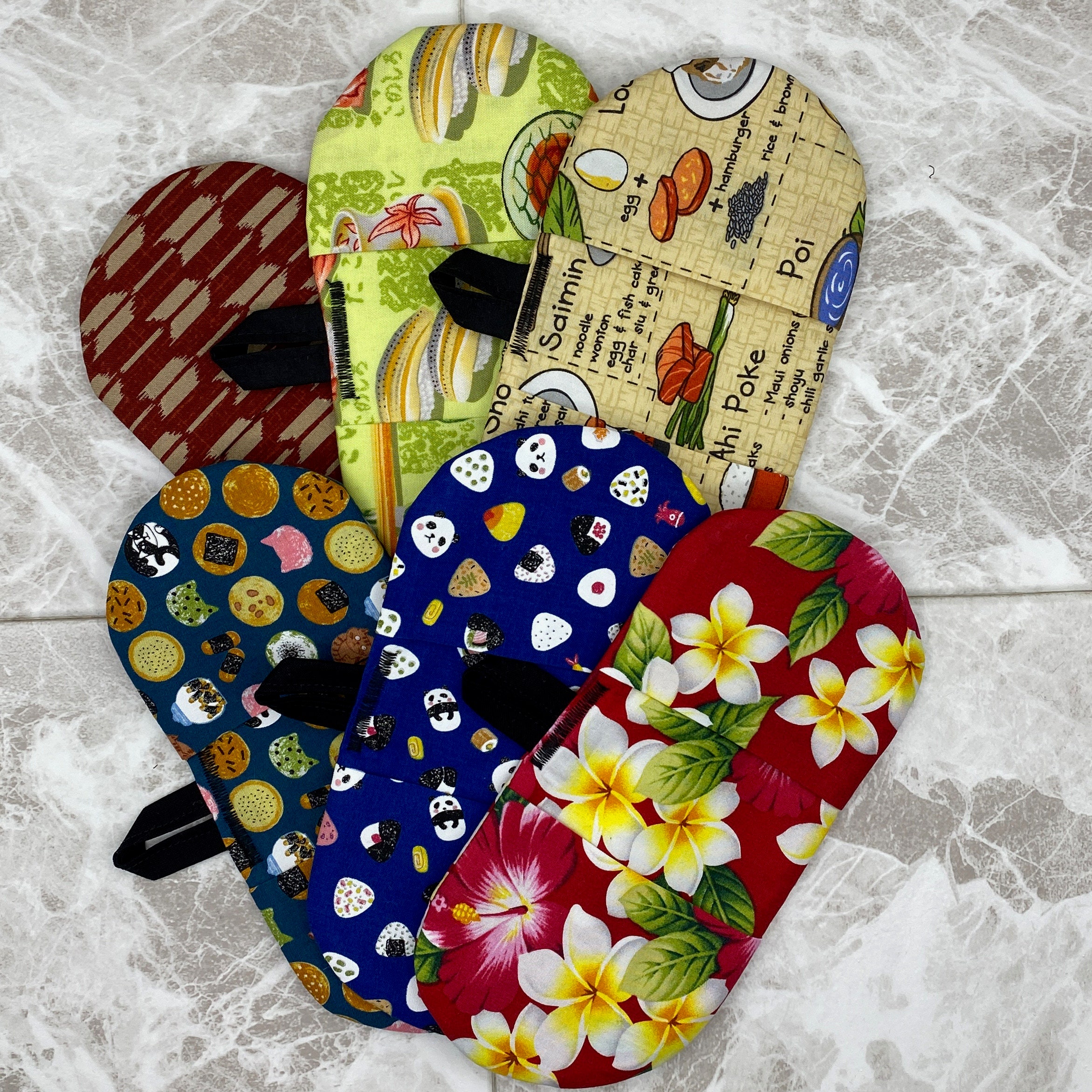 Japanese Style Cotton Heatproof Pot Holders , Heat Resistance Cooking Mitts  