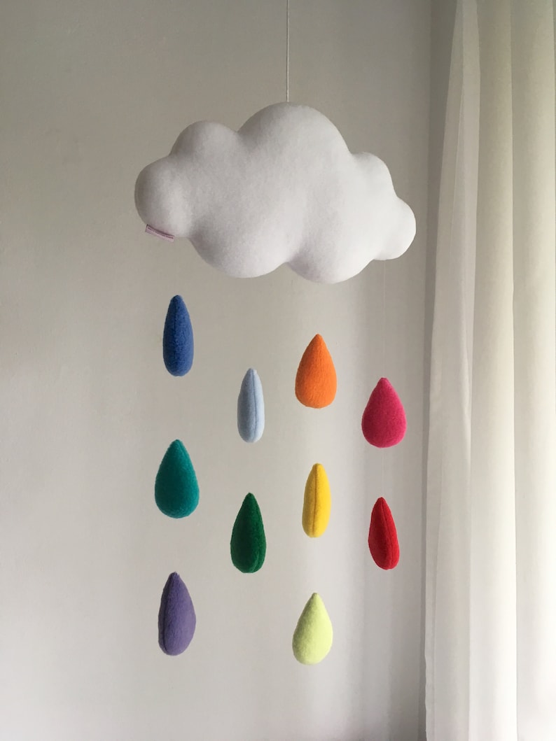 Cloud Baby Mobile Rainbow Cloud Etsy