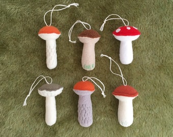 Set of 6 Magic Forest Fungi décor mushroom picking fun for kids
