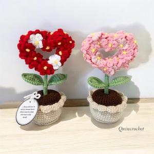 Beautiful crochet flower in pot, Gift for mom , Gift for her, crochet flowers, handmade flowers,mother&#39;s day gifts,crochet plant in pot