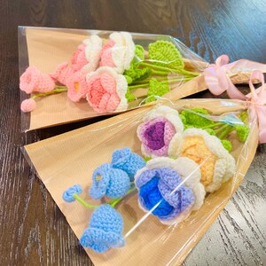 Handmade Crochet Rose Bouquet: Everlasting Floral Gift (18 inches)