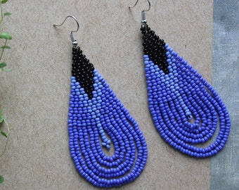 Beaded Earrings, Ethnic Colombian Earrings, Native Beads, Latin American Earrings