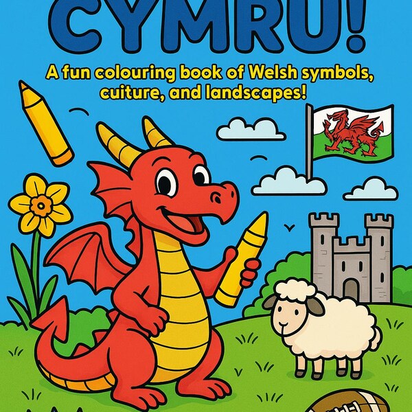 Colour Cymru - Libro para colorear galés (Descarga digital)