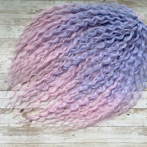 Set of synthetic Curly dreads Crochet purple to pink wavy dreads  Dreads Extension Dreadlocks Natural look Synthetic dreads Dreadlocks Hair