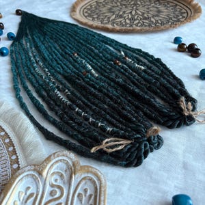 Synthetic Dreads Crochet dreadlocks Green and Brown dreads Petrol green Synthetic Hair Extensions Full set of DE or SE Boho dreads