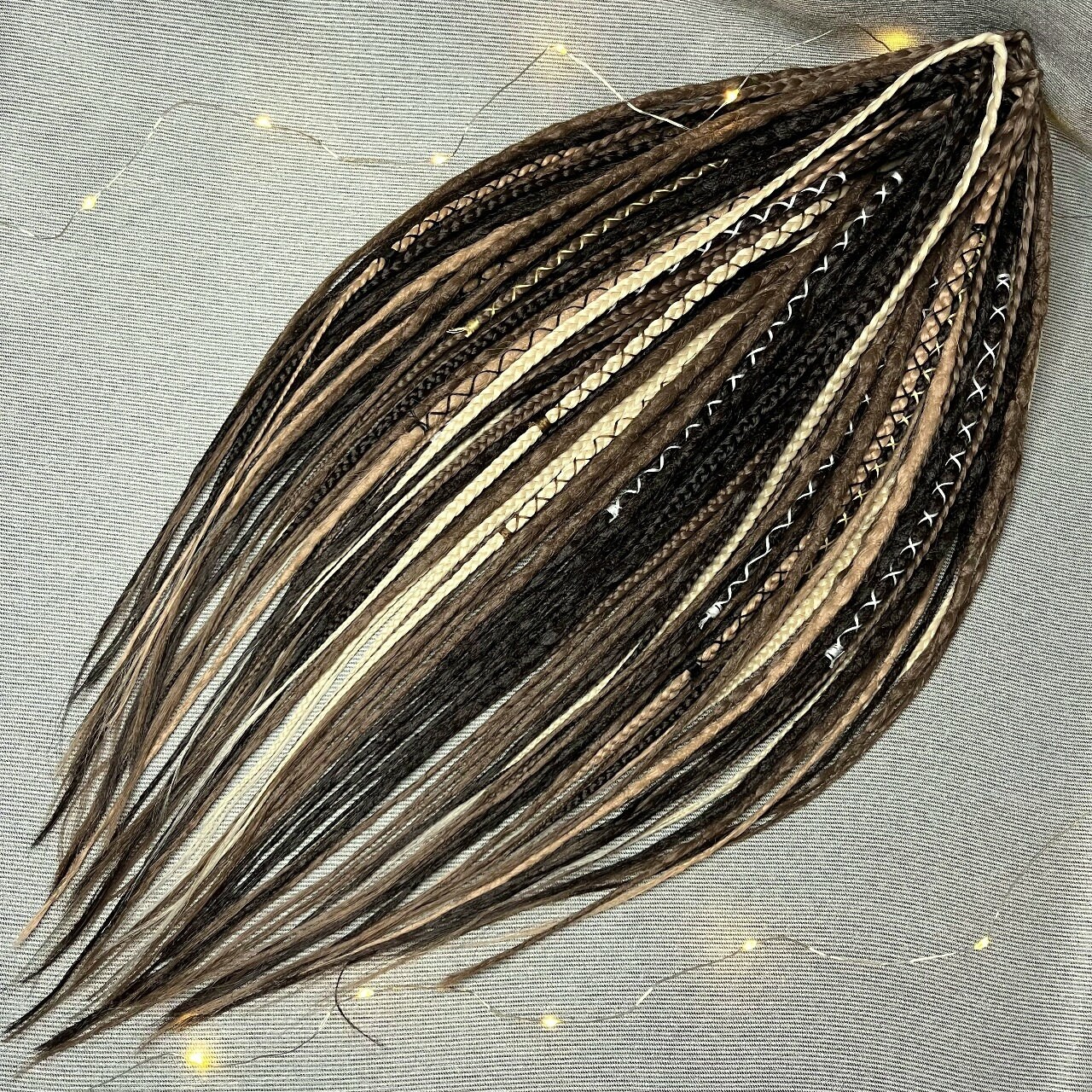 Synthetic dreads and braids Brown Blonde Strawberry blonde Double ended or Single ended chrochet dreads and braids Full head hair extensions