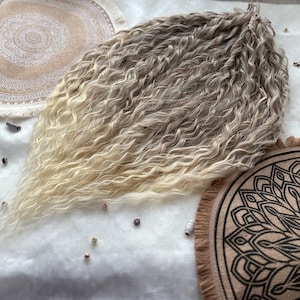 Set of curly Dreadlocks Blonde dreads Natural look Syntetic curly Hair extensions Double ended DE dreads Dark to light  blonde ombre