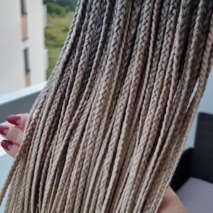 Synthetic braids Brown to blonde braids Brown to beige to blonde gradients braids DE or SE braids Full head hair extension Boho braids
