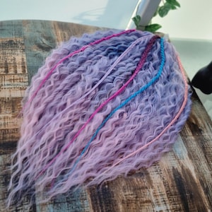 Curly dreads Set of curly crochet purple to pink Dreads and braids Dreads Extension Dreadlocks Natural look Synthetic dreads Dreadlocks Hair