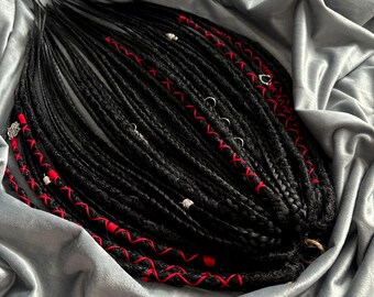 Synthetic Dreadlocks and Braids Crochet Dreads Black Locs Full Set Hair Extensions