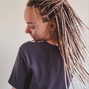 Set of synthetic strawberry blonde to white braids Double ended  DE or Single ended SE braids Full head hair extensions Synthetic braids