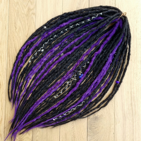 Synthetic dreads Purple dreads Black dreads Full set of crochet double ended DE single ended SE dreads Full head extensions Dreadlocks