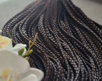 Synthetic brown braids DE Double ended braids or SE Single ended braids Full set of braids Full head hair extensions Brown Braids