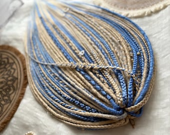 Synthetic dreads Crochet Blue and Blonde dreads and braids Double Ended DE dreadlocks Single Ended SE dreads Full head Hair extensions