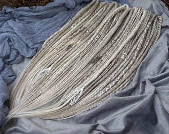 Crochet Dreads Synthetic Dreadlocks Grey Braids Full Head Hair Extensions Long Temporary Locs Boho Dreads