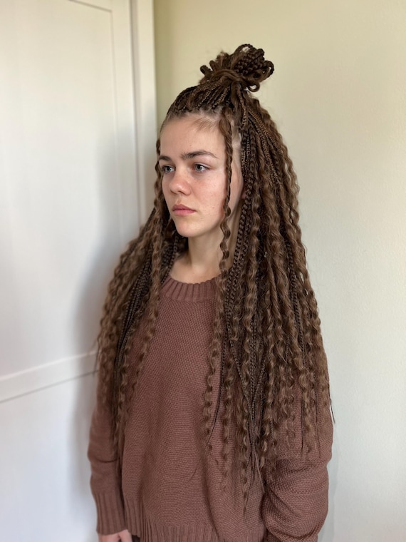 Curly Dreads Set of Curly Crochet Brown Dreads and Braids Dreads