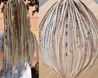 Synthetic dreads Crochet Blonde dreads and braids Double Ended DE dreadlocks Single Ended SE dreads Full head Hair extensions