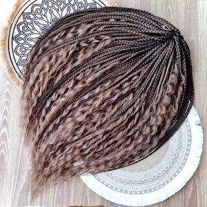 Curly dreads Synthetic curly light Brown hair Dread curls Wavy hair Full head Hair extensions Curly dreadlocks and braids Synthetic braids