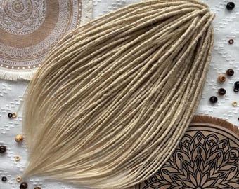 Blonde Synthetic Dreadlocks: Boho Hair Extensions Full Head Set