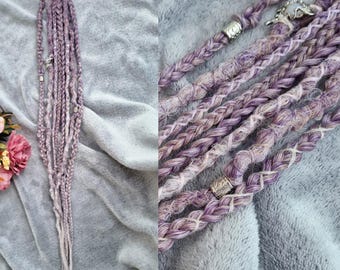 Dreads on hairband Braids on hairband Crochet dreadlocks Purple dreads and purple braids Hairband with dreads and braids Synthetic dreadlock