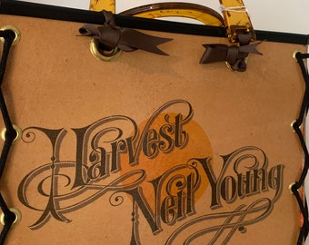 Neil Young's "Harvest" Record Album Tote Bag