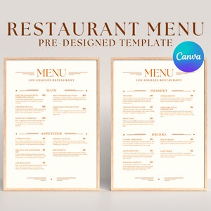 Plantilla de menú de restaurante minimalista, menú de restaurante moderno, plantilla de menú editable, letrero de horario de apertura del restaurante, letrero de bienvenida al restaurante