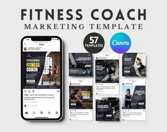 Plantilla de marketing para entrenadores de fitness, publicación de Instagram para entrenadores personales, plantilla de Instagram para gimnasios, plantilla para redes sociales para entrenadores de salud y bienestar