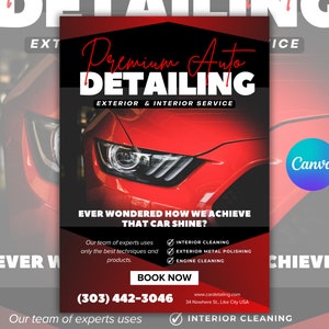 Car Detailing Flyer, Auto Detailing Flyer Template Design, Car Wash Flyer, Car Wash flyer, Marketing Flyer, Car Business Flyer Template