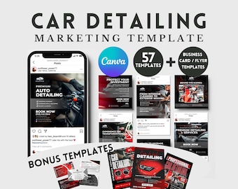 Plantilla de marketing de detailing de automóviles Plantilla de carrusel de Instagram de detailing de automóviles Plantilla de marketing en redes sociales de detailing de automóviles Plantilla de Canva