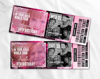 Plantilla de invitación digital para fiesta, invitación móvil, invitación electrónica para teléfono, plantilla Canva, invitación de cumpleaños con tema de Blackpink