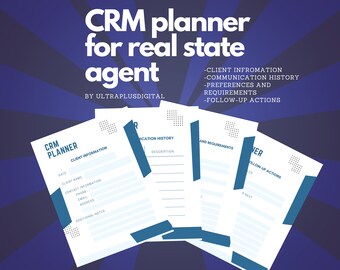 Serviceplaner Planer für Kundenservice und Makler Druckbare Kalender | crm-Planer als digitaler Download