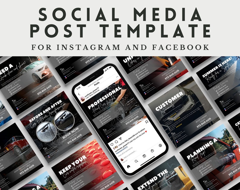 Car Washing Marketing Template Car Washing Instagram Post Template Car Wash Social Media Marketing Template Canva Template